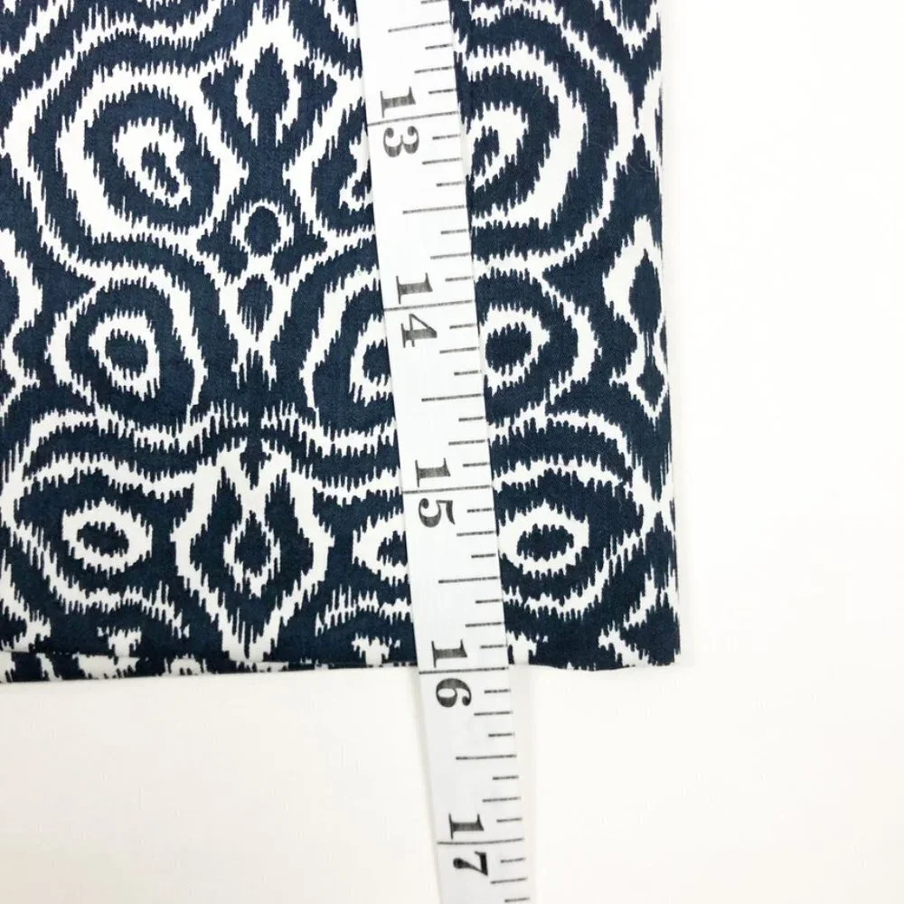 J. Crew Skirt Women's Size 8 Navy Blue White Ikat Print Mini